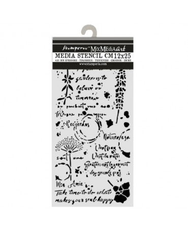 STENCIL Stamperia 12x25cm Flowers and Poems Flowers and Writings 1