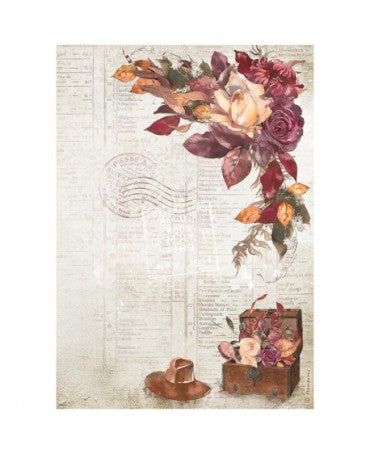 Papel arroz Stamperia A4 Our Way Chest and Hat 1