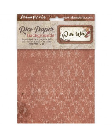 Papel arroz Stamperia A6 (8UD) Backgrounds Our Way 1