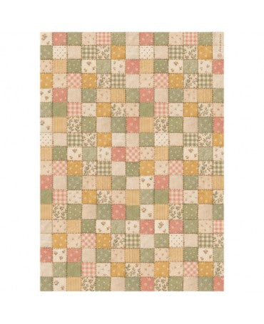 Papel arroz Stamperia A4 Cozy Family Fabric 1
