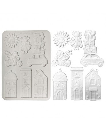 Molde STAMPERIA silicona A5 Cozy Family Birds 1