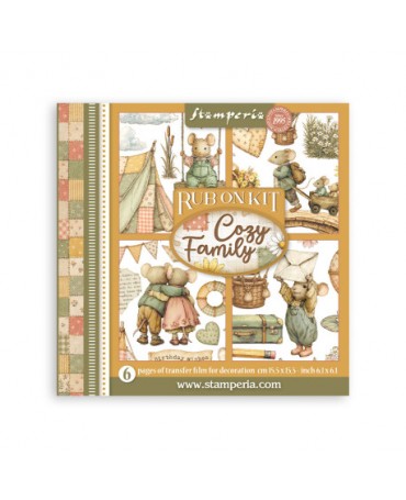 Transfer Rub On STAMPERIA 15x15 Cozy Family 1