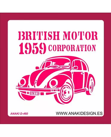 STENCIL VOLKSWAGEN ESCARABAJO 30X30cm 1