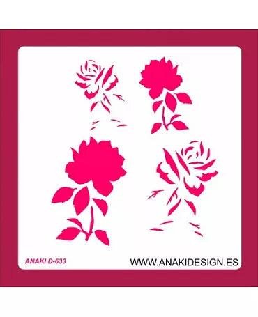 STENCIL ROSAS 30X30cm 1