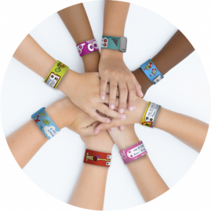 Flores rosa pulsera identificativa infoband 2