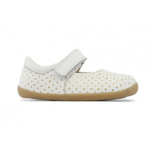 Bailarina spots white/glod step up bobux 1