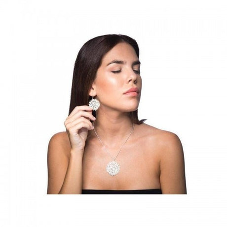 Colgante corto hortensia plata ras 2