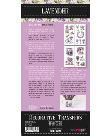 Transfer Rub On PFY 15x30cm - 4 hojas Lavanda 2
