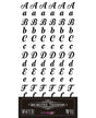 Transfer Rub On PFY 15x30cm - 4 hojas Abecedary 1