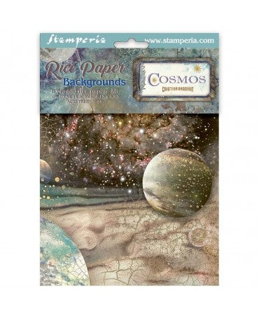 Papel arroz Stamperia A6 (8UD) Backgrounds Cosmos 1