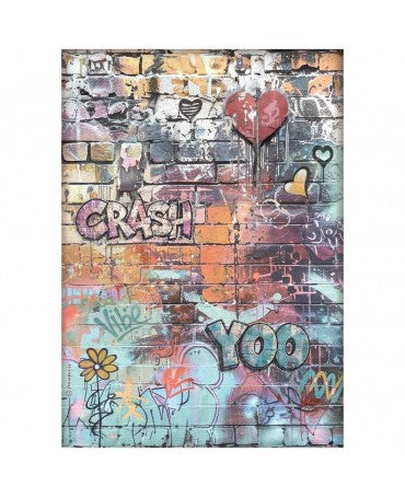 Papel arroz Stamperia A4 Furry Friends 2 Graffiti 1