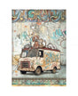 Papel arroz Stamperia A4 Furry Friends 2 Beater Truck 1