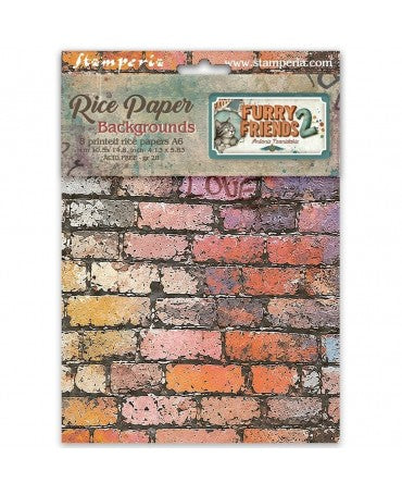 Papel arroz Stamperia A6 (8UD) Backgrounds Furry Friends 2 1