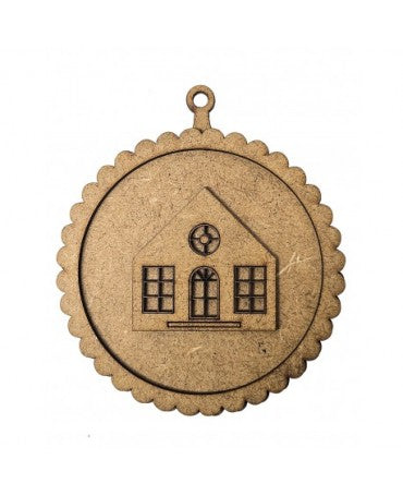 Madera Medallón DM Casita 10x12cm 1