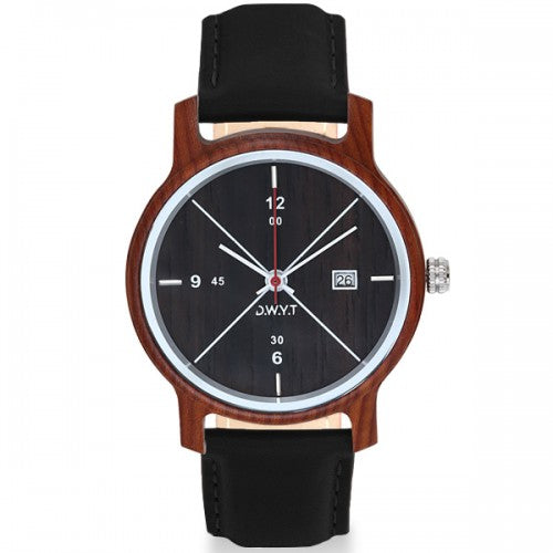 Reloj de madera guri negro carbon dwyt 1
