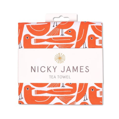 Graphic birds tea towel nicky james 2