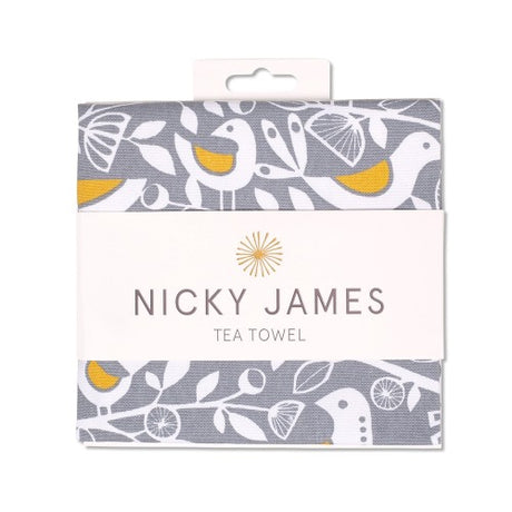 Doves grey tea towel nicky james 2