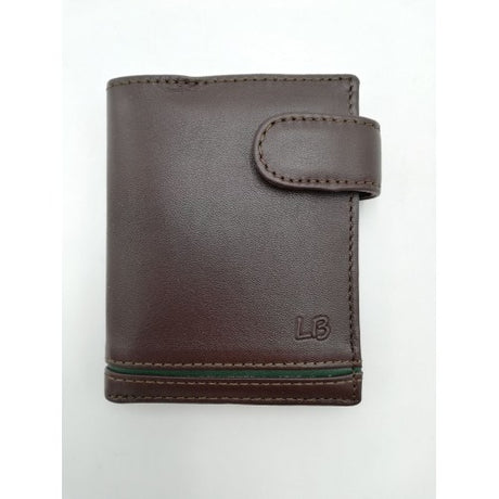 Cartera de piel con clip y monedero vertical marron huesca 1