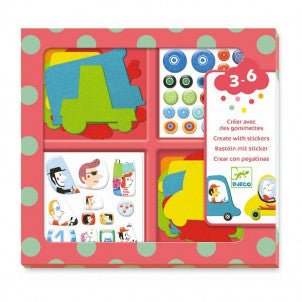 Crear con pegatinas me gustan los coches djeco 1