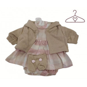 Ropita para muñecas cuadros rosa/beige v-38 llorens 1