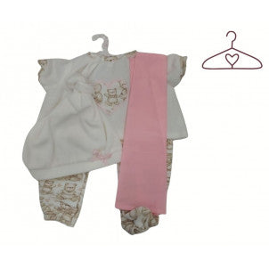 Ropita para muñecas conjunto ositos beige rn-38 llorens 1