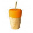 Vaso bamboo naranja 240ml+tapa+2 pajitas eco rascals 1