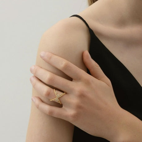 Anillo shimmer center gold dansk 2