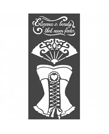 STENCIL Stamperia PRINCESS Corset 12x25cm 1