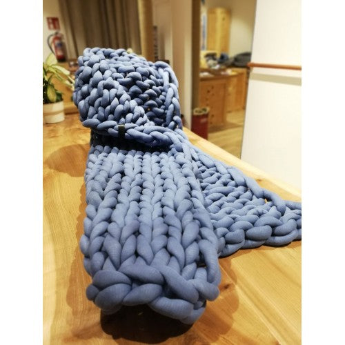 Manta big cotton 80x130 blue panapufa 1