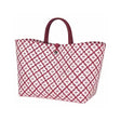 Bolso shopper motif large marsala red & white handed by 1