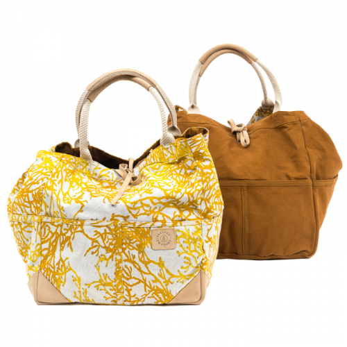 Bolso reversible riviera large yellow & caramel travaux en cours 1