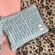Clutch herringbone ocean green small lauren amsterdam 1