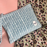Clutch herringbone ocean green small lauren amsterdam 1