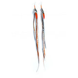 Pendiente atepa orange & brown ruby feathers 1
