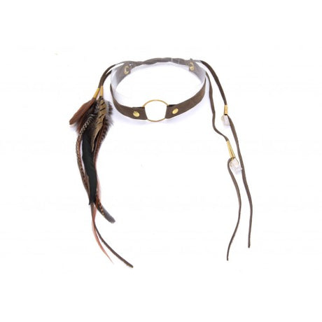 Collar choker laihik brune ruby feathers 1