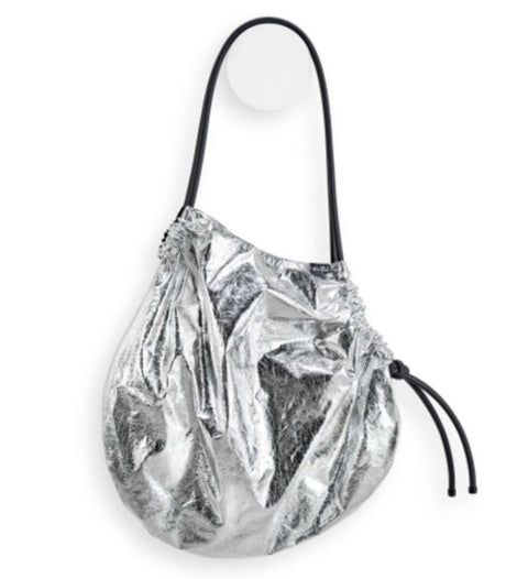 Bolso cocco bag neo small silver foil in-zu 1