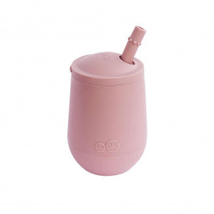 Mini cup con tapa y pajita rosa palido ezpz 1