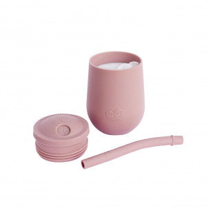 Mini cup con tapa y pajita rosa palido ezpz 2