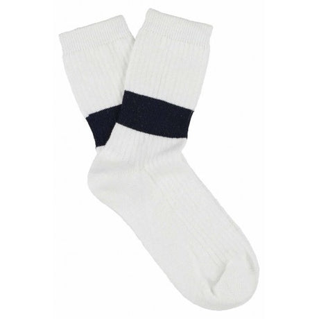 Calcetines melange band white & dark blue escuyer 1