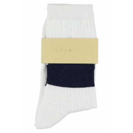 Calcetines melange band white & dark blue escuyer 2