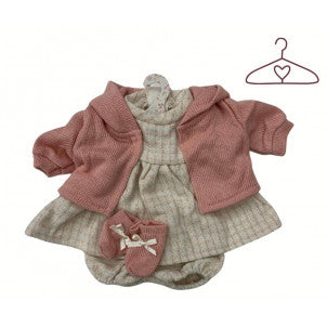 Ropita para muñecas beige rosa v-38 llorens 1