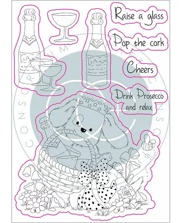 Sello Silicona CRAFT CONSORTIUM The Gift of Giving Clear Stamps Pop the Cork 2