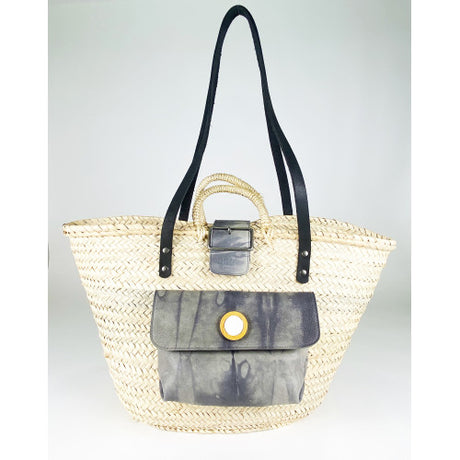 Bolso capazo cuero black aniro 1