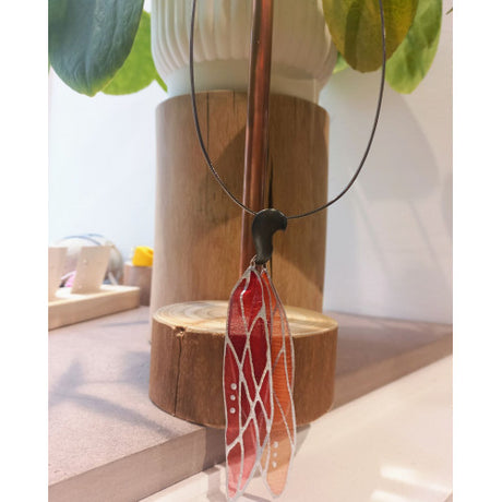 Colgante canopea seda mini oxi rojo narnaja lalanne 1
