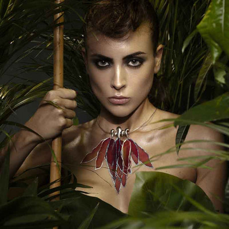 Colgante canopea seda mini oxi rojo narnaja lalanne 2