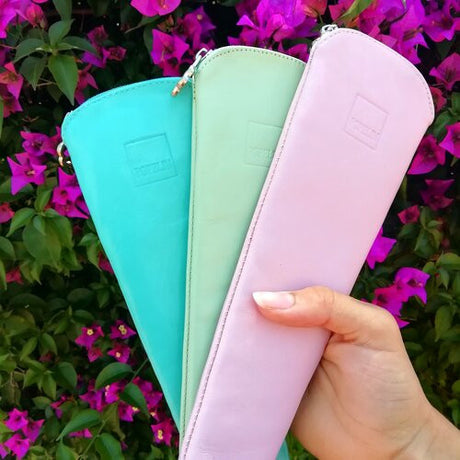 Funda abanico cremallera rosa suave popelin 2