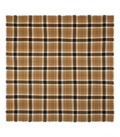 Fular checks woven embroidery brown codello 2