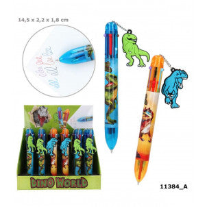 Boligrafo de 6 colores dino world 1