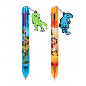 Boligrafo de 6 colores dino world 2