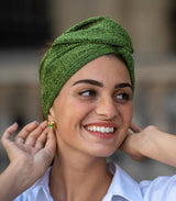 Turbante maille verte paloma germain 1